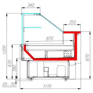 Витрина холодильная Carboma GC110 VM 2,5-1 (с боковинами, динамика) 0011-9006 - Изображение 2