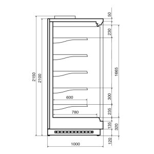 Горка холодильная Dazzl Vega SG 100 H210 торец - Изображение 3