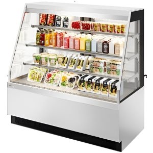 Витрина кондитерская Chilz VETE KUB OFT 90 белый глянец, шлифованная нержавейка