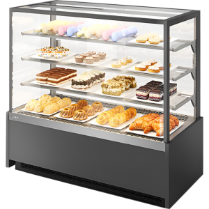 Витрина кондитерская Chilz VETE KUB 130 NEYTRAL серый матовый, шлифованная нержавейка