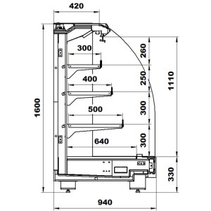 Горка пристенная витрина МХМ Варшава 160/94  ВХСнп-2,5 (без боковин, ТРВ, вентиль соленоидный) - Изображение 3