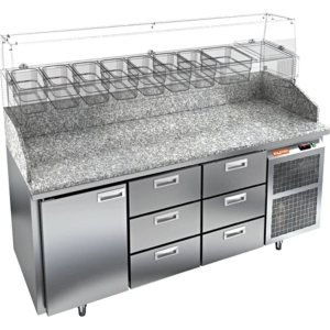 Стол холодильный для пиццы HiCold PZ3-133/GN камень