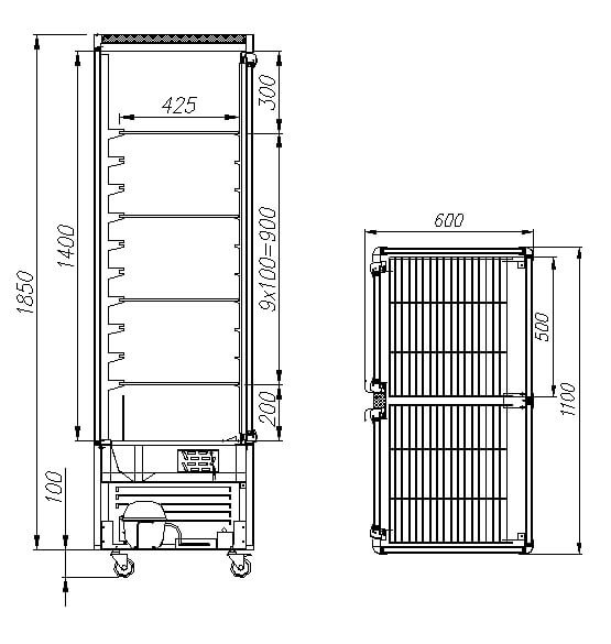 Витрина кондитерская Carboma D4 VM 800-1 (R800C Люкс коричнево-золотой, 1/2, INOX) - Изображение 2